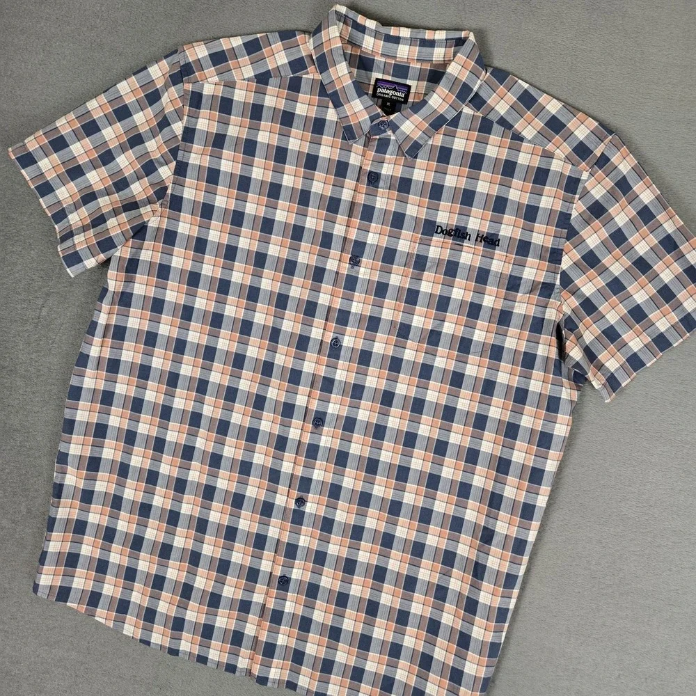 Patagonia Dogfish Head Shirt Mens XL Plaid Fezzman Organic Cotton Classic 53964